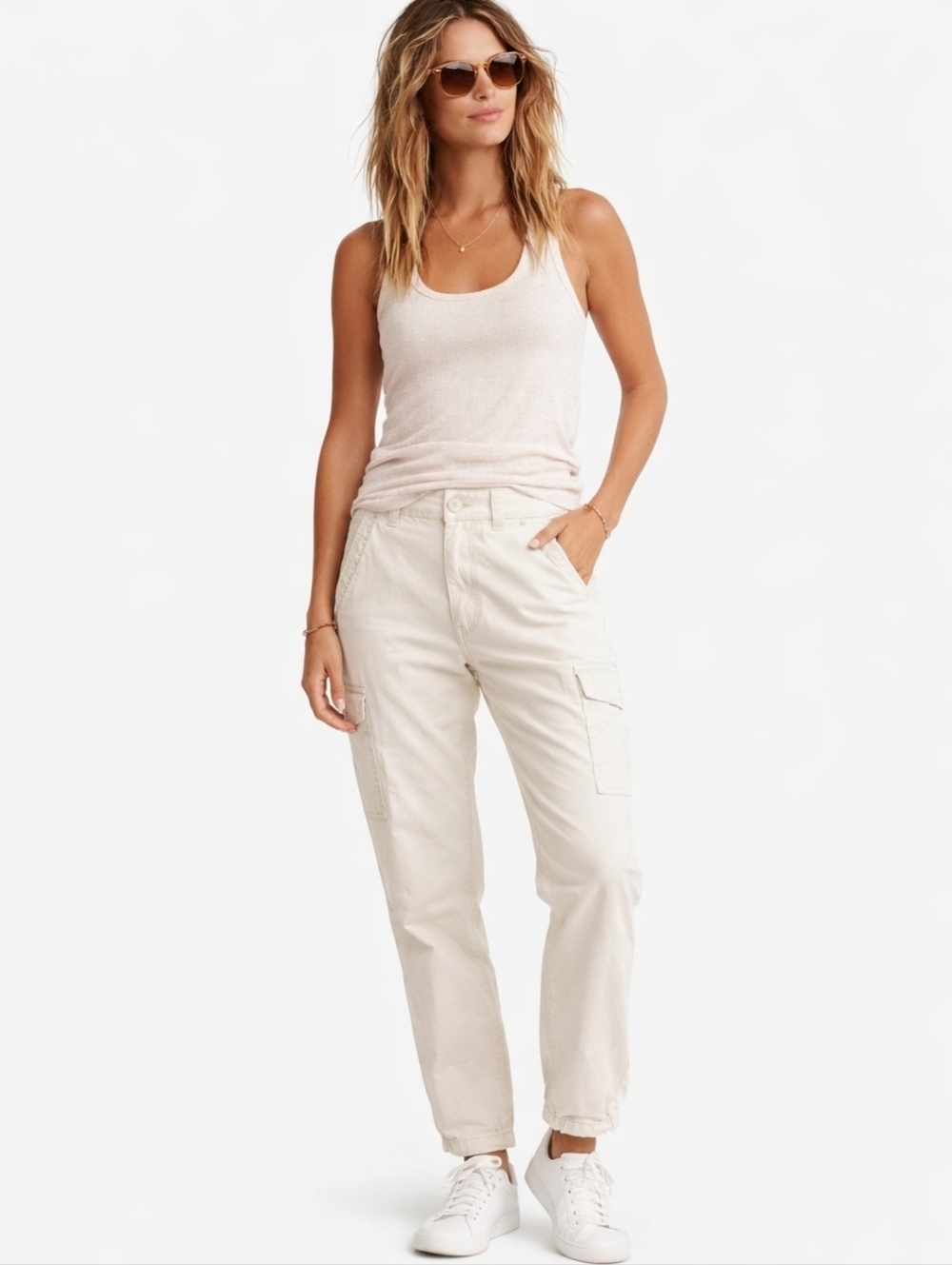 Vince Women's Ankle Cargo Pants in Off-White